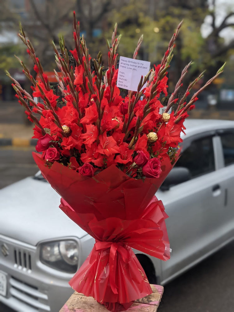 Radiant Red Gladiolus for Her