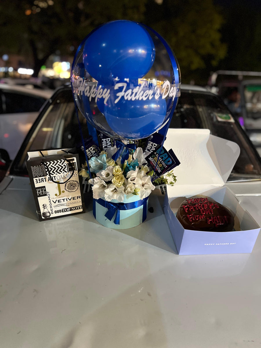 Flowers Cake Chocolates Perfume Customized printed Baloon for Him