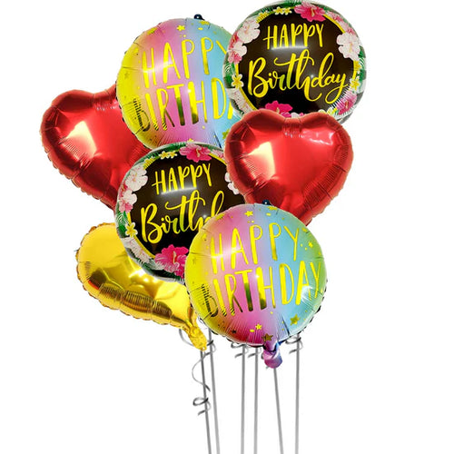 Birthday Foil Balloon Set of 7: Celebrate in Style