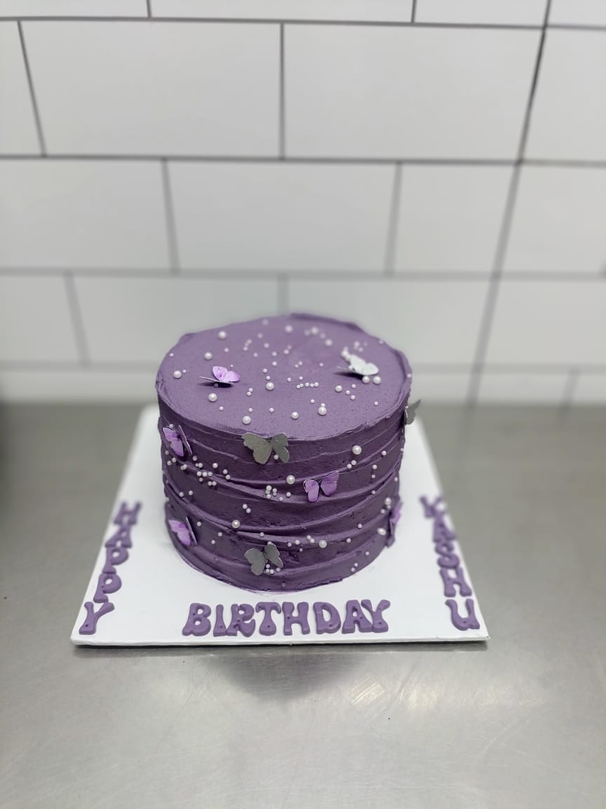 Chocolate Fudge Purple Theme Customized Cake (2 lbs)