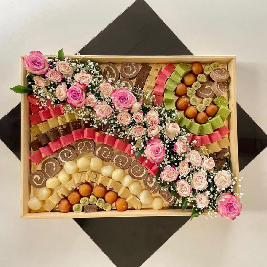 Luxury Mithai & Floral Eid Tray