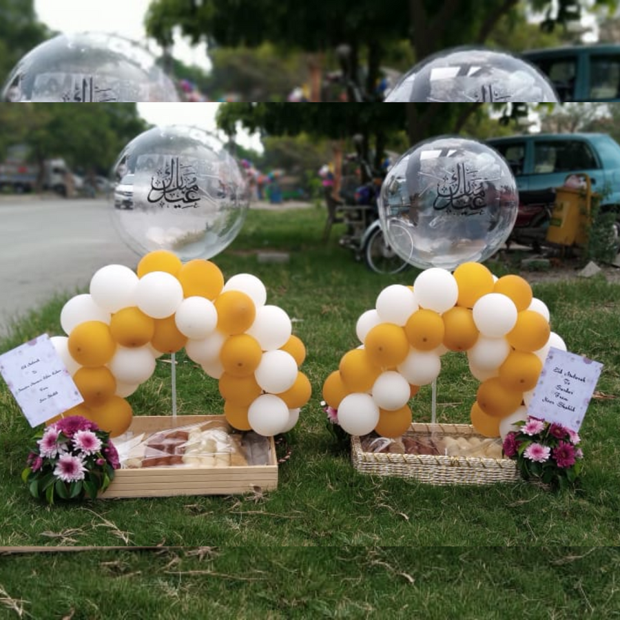 Sweet Eid Surprise – Mithai Basket & Custom Balloon Arrangement for Her