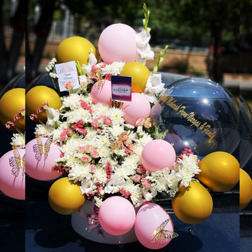 Eid Mubarak Luxury Flower & Balloon Box