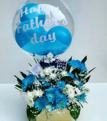 Luxury Imported Flower Box with Father’s Day Balloon