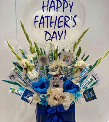 Gladiolus & Bounty Chocolate Gift Box with Teddy