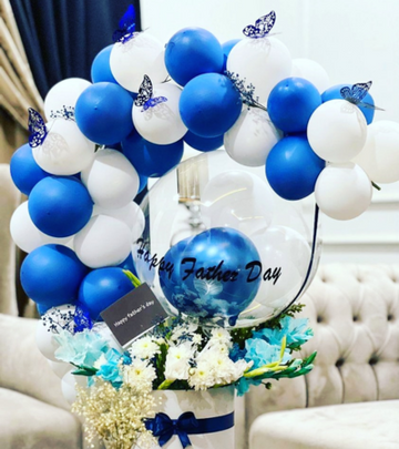 Custom Balloon Arch with Flower Box Gift Setup