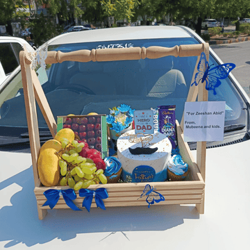 Healthy Indulgence” – Wellness Basket with Fruits, Cake & Chocolates for Dad