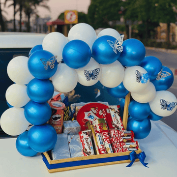 Premium Chocolate Basket with Balloon Décor