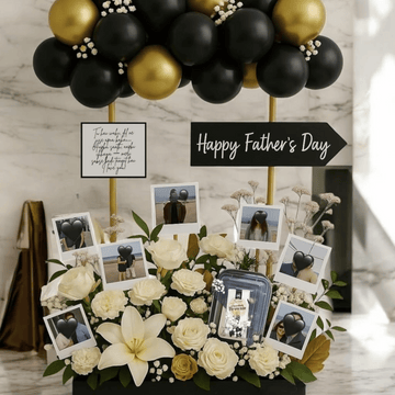 Imported Flower Display with Balloon Decor & Memories