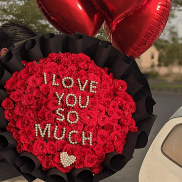 Luxurious "I Love You" Bouquet with Imported Roses