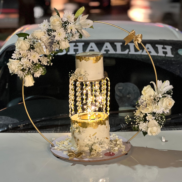 Elegant Eid Layered Cake with Decorated Stand