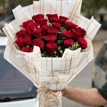 Fresh & Vibrant Imported Red Roses