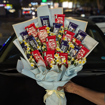 Kit Kat & Dairy Milk Chocolate Bouquet with Floral Touch