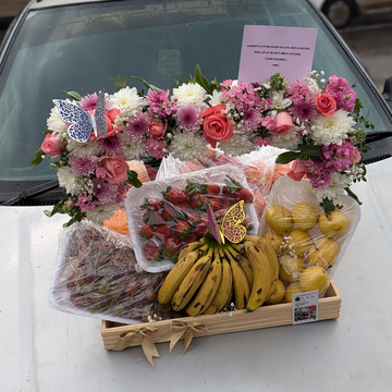 Special Fruit & Flowers Basket – A Gift of Health & Blessings