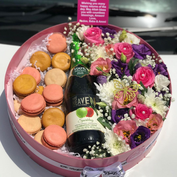 Elegant Macaron & Juice Box – A Sweet & Refreshing Treat