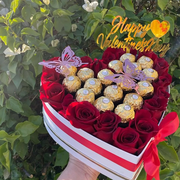 Mini Heart of Love: Red Roses & Ferrero Rochers