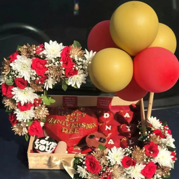 Hammer Heart Cake in a Beautiful Flower Basket