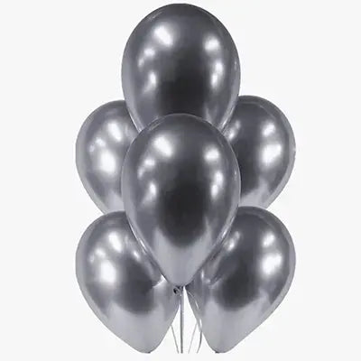 Silver Chrome Latex Balloons