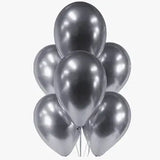 Silver Chrome Latex Balloons