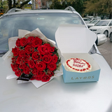 🌹🎂 Affordable Deal – Fresh Red Roses Bouquet & 2.5 lbs Red Velvet Cake❤️Perfect for all occasions