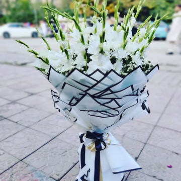 Graceful White Gladiolus Bouquet