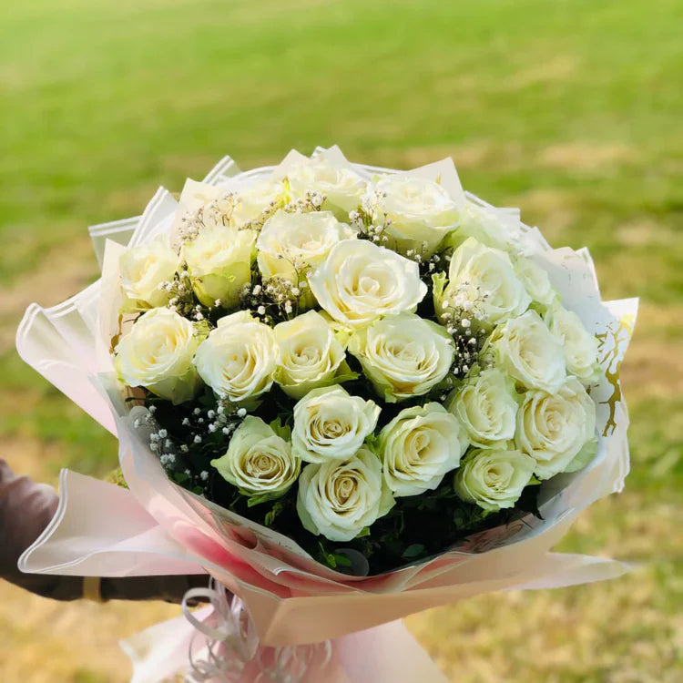 Classic White Roses Bouquet