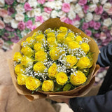 Yellow Roses with Baby’s Breath