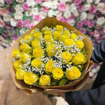 Yellow Roses with Baby’s Breath