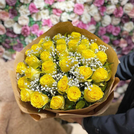 Yellow Roses with Baby’s Breath