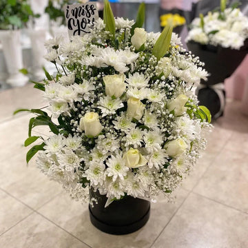 White Imported Flower Box – “I Miss You” Gift for Her