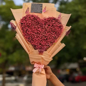 Heart-Shaped Bouquet with Elegant Butterfly Accents
