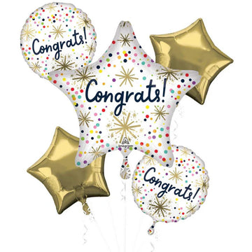 Congratulations Foil Balloons (Pair of 5) - Perfect for Celebrations