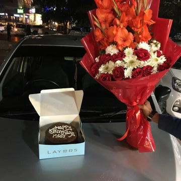 Birthday Cake & Bouquet