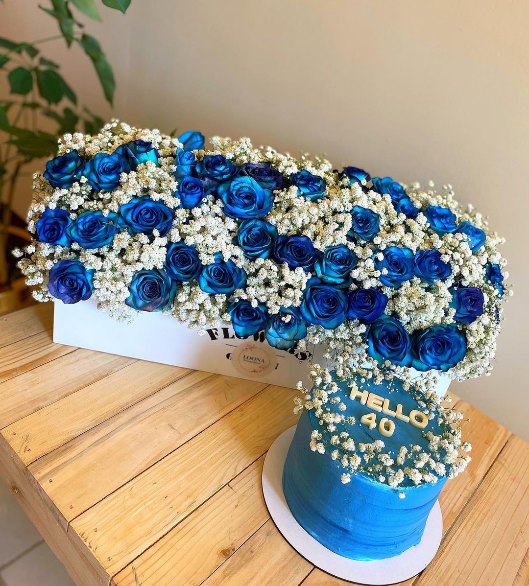 Blue Beauty, Hello 40: Cake & Luxe Rose Box