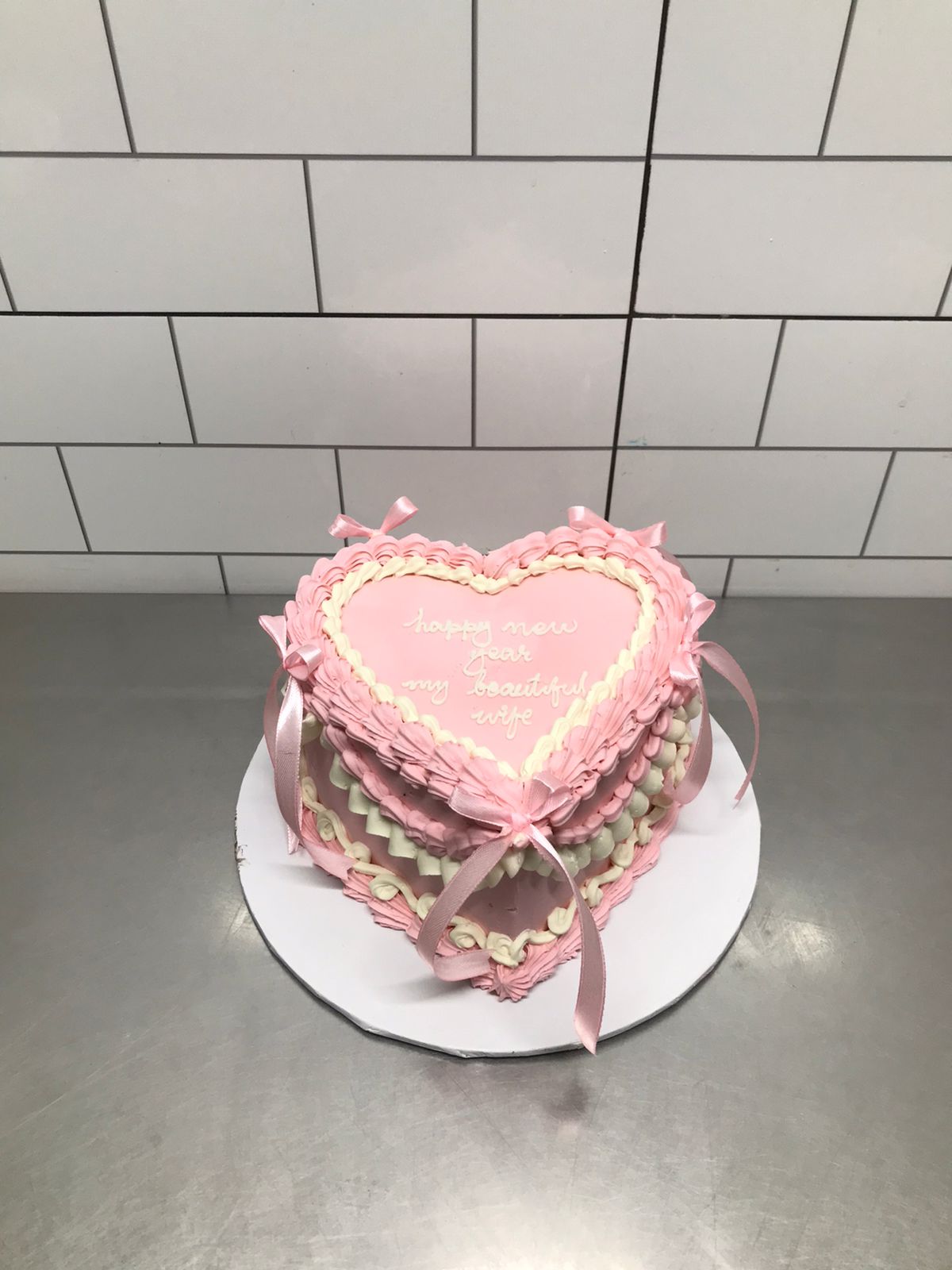Heart Shape Pink Romantic Customized Cake (2 lbs)