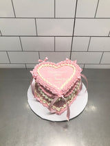 Heart Shape Pink Romantic Customized Cake (2 lbs)