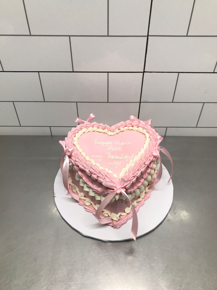 Heart Shape Pink Romantic Customized Cake (2 lbs)