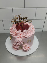 Anniversary Pink Theme Customized Cake