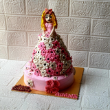 Pink & White Barbie Theme Cake (6–7 lbs) – Premium Customized Birthday Cake