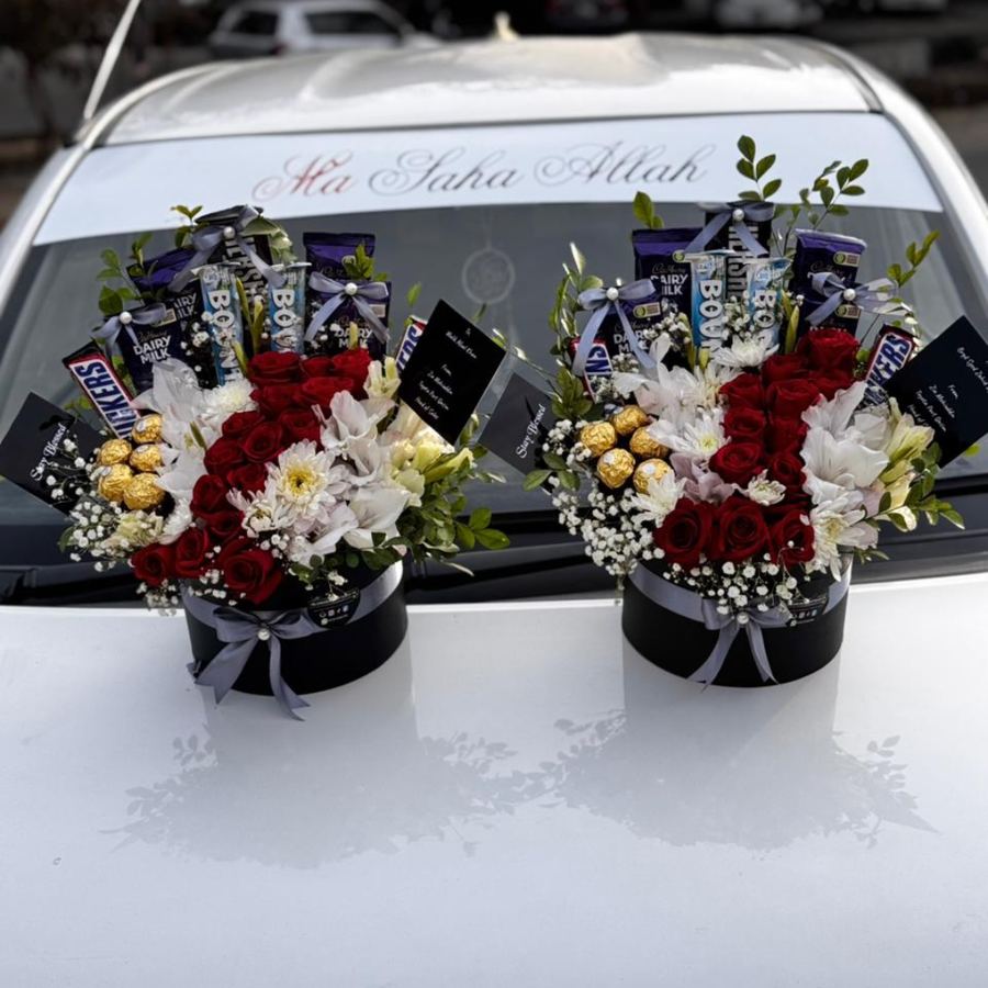Luxury Imported Chocolate & Fresh Flower Gift Box