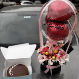 Luxury Flower & Balloon Gift Box with Cake
