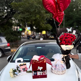 Luxury Romantic Surprise Gift Combo with Roses, Balloons, Chocolates & Gift Basket