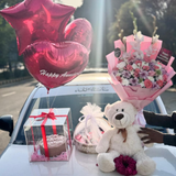 Anniversary Surprise Gift Combo with Cake, Flowers & Balloons