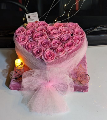 Pink Heart Full of Fresh Flowers – Romantic Gift for Mother’s Day