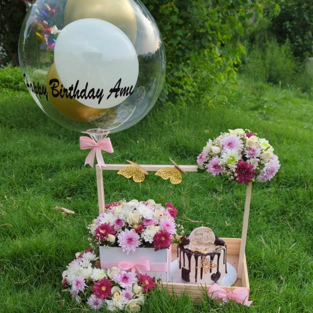 Mother’s Day Cake and Flowers Basket