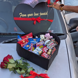 Express Love to Mom – Heart Box with Chocolates, Mini Teddy & Red Roses