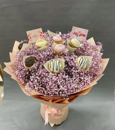 Baby's Breath  Bouquet & Cupcakes