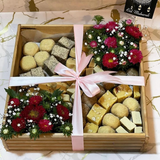 Eid Special Mithai Tray – Imported Sweets & Floral Arrangement