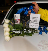 Luxury Happy Father’s Day Acrylic Flower Bag with White Roses & Butterfly Décor