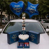 Happy Father's Day Luxury Gift Box with Roses, Chocolates & Balloons